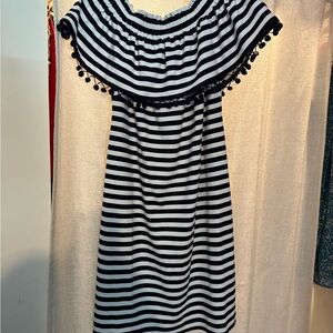 Striped Blue and White Dress